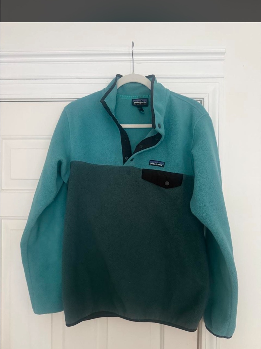 Patagonia Synchilla Men’s Teal and Dark Green Snap-T Fleece